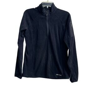 Marmot Polartec Fleece Quarter Zip Pullover Black Mens Medium Sleeve Pocket